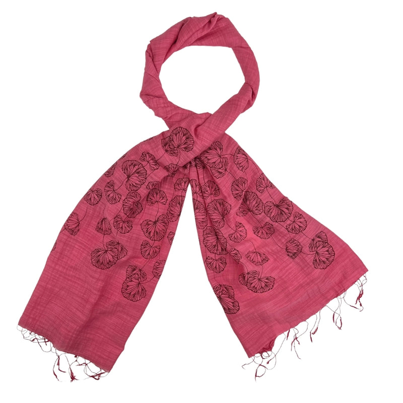 Humble Hilo Silk Blend Scarf, Blooming Stencils