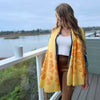 Humble Hilo Silk Blend Scarf, Blooming Stencils