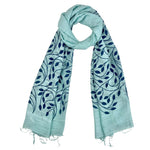 Humble Hilo Silk Blend Scarf, Blooming Stencils