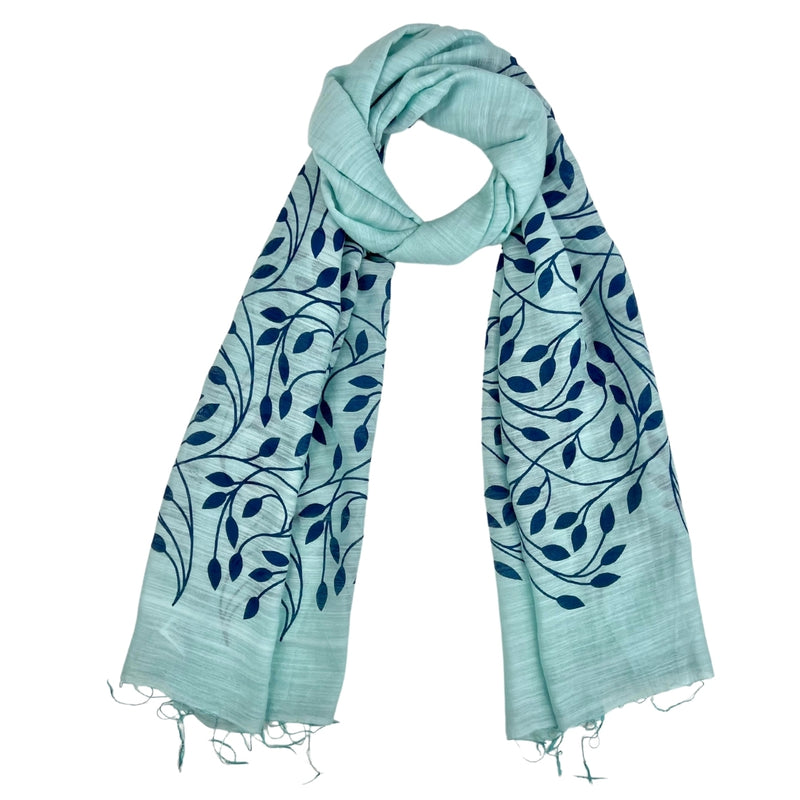 Humble Hilo Silk Blend Scarf, Blooming Stencils