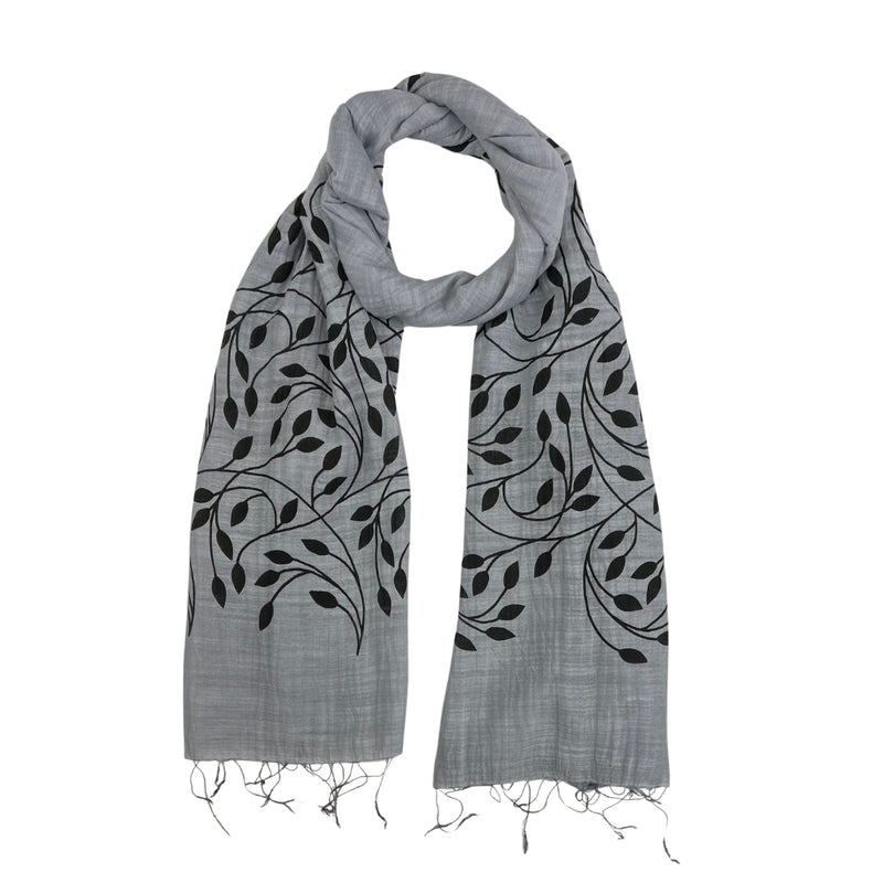 Humble Hilo Silk Blend Scarf, Blooming Stencils