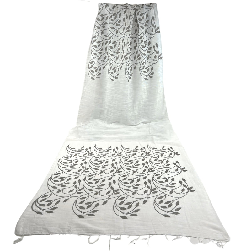 Humble Hilo Silk Blend Scarf, Blooming Stencils