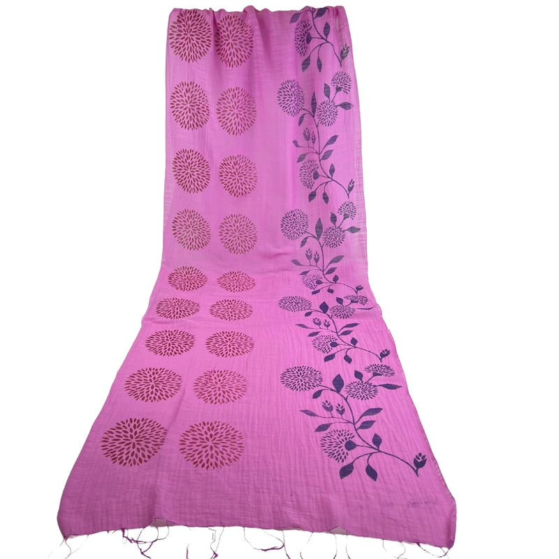 Humble Hilo Silk Blend Scarf, Blooming Stencils