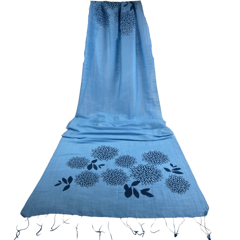 Humble Hilo Silk Blend Scarf, Blooming Stencils