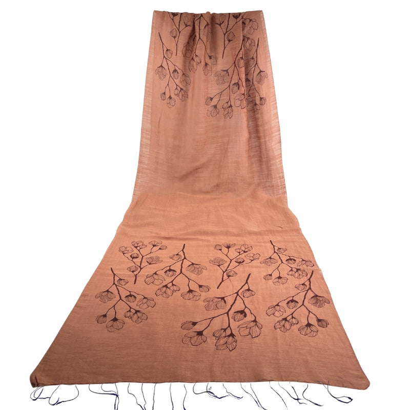 Humble Hilo Silk Blend Scarf, Blooming Stencils