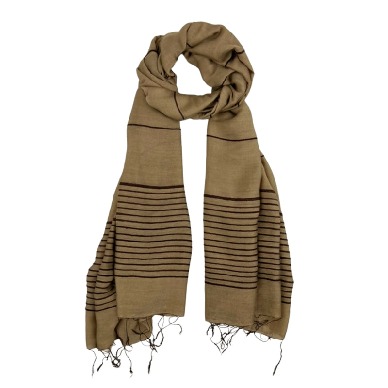 Humble Hilo Silk Blend Scarf with Tight Stripes