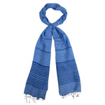 Humble Hilo Silk Blend Scarf with Tight Stripes