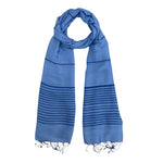 Humble Hilo Silk Blend Scarf with Tight Stripes