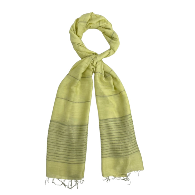 Humble Hilo Silk Blend Scarf with Tight Stripes