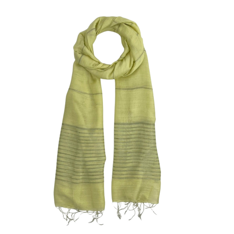 Humble Hilo Silk Blend Scarf with Tight Stripes