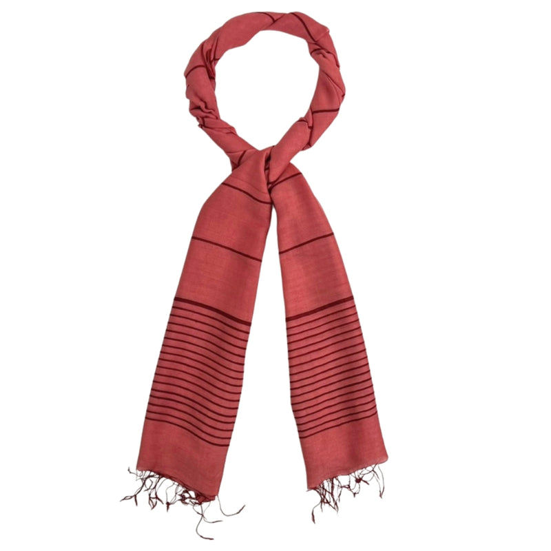 Humble Hilo Silk Blend Scarf with Tight Stripes