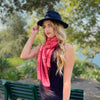 Humble Hilo Silk Blend Scarf with Tight Stripes