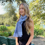 Humble Hilo Silk Blend Scarf with Tight Stripes