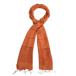 Humble Hilo Silk Blend Scarf with Tight Stripes