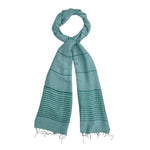 Humble Hilo Silk Blend Scarf with Tight Stripes