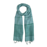 Humble Hilo Silk Blend Scarf with Tight Stripes