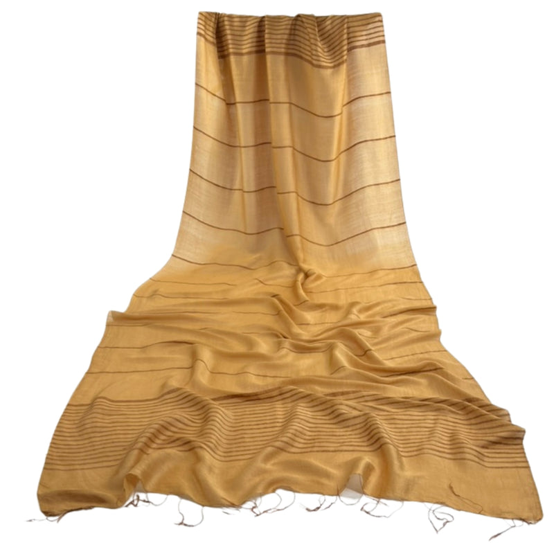 Humble Hilo Silk Blend Scarf with Tight Stripes