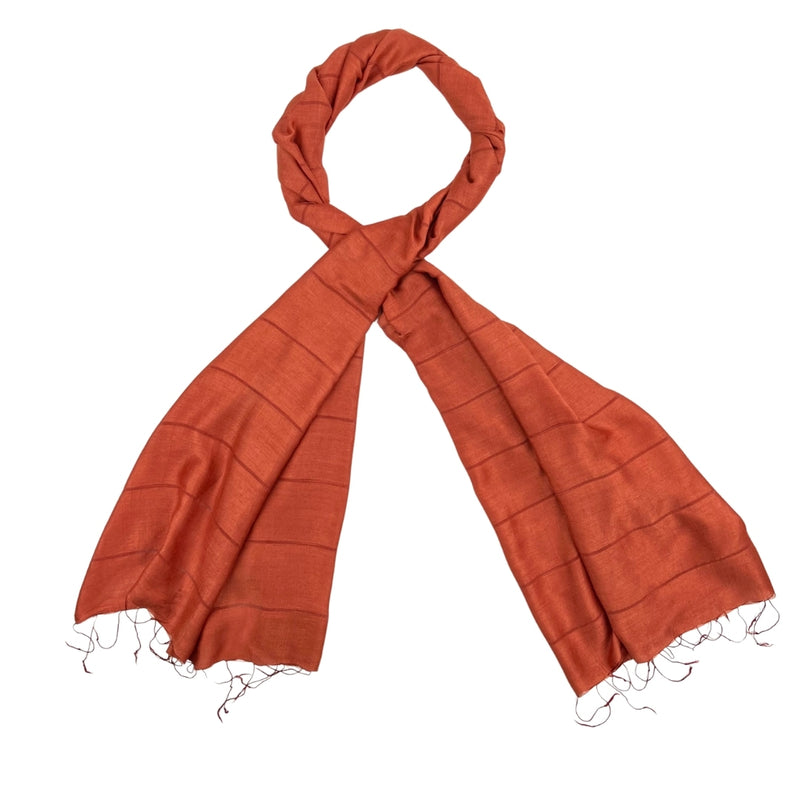 Humble Hilo Silk Blend Scarf with Subtle Stripes