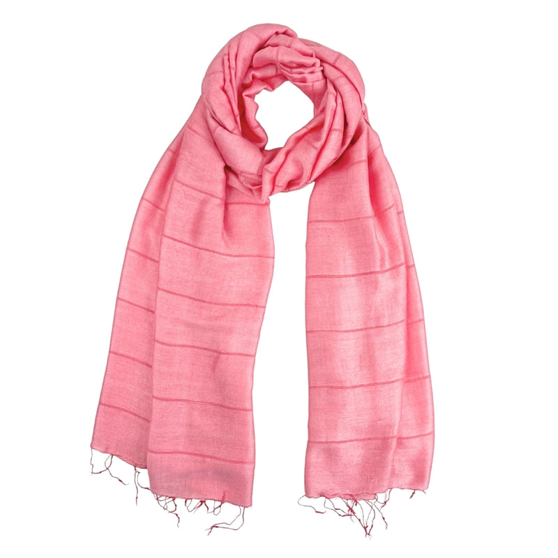 Humble Hilo Silk Blend Scarf with Subtle Stripes