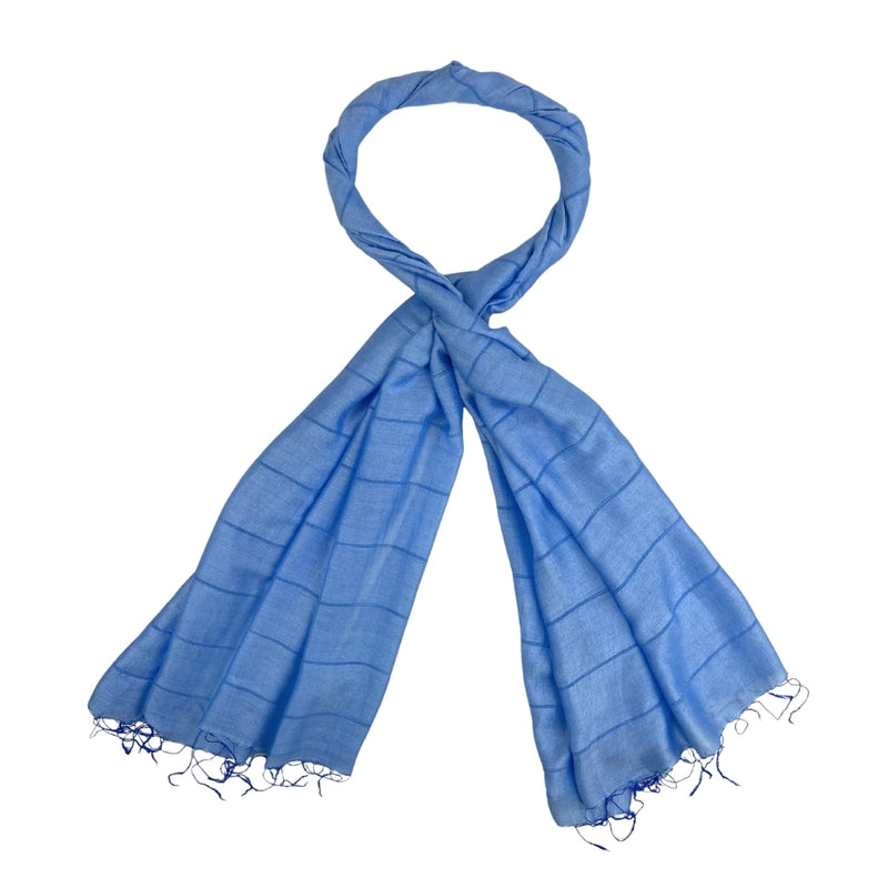 Humble Hilo Silk Blend Scarf with Subtle Stripes