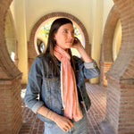 Humble Hilo Cumulus 100% Cotton Scarf Gauzy Stripes
