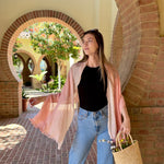 Humble Hilo Cumulus 100% Cotton Scarf Gauzy Stripes