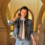Humble Hilo Cumulus 100% Cotton Scarf Gauzy Stripes
