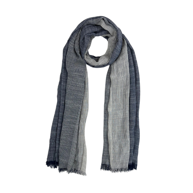 Humble Hilo Cumulus 100% Cotton Scarf Gauzy Stripes