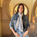 Humble Hilo Cumulus 100% Cotton Scarf Gauzy Stripes