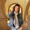 Humble Hilo Cumulus 100% Cotton Scarf Gauzy Stripes
