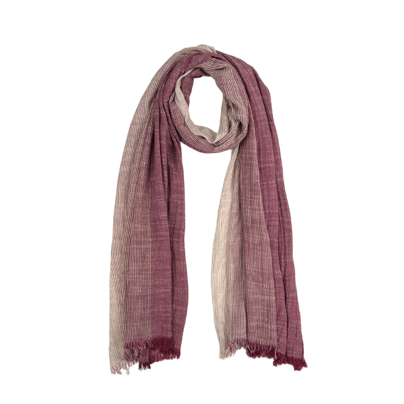 Humble Hilo Cumulus 100% Cotton Scarf Gauzy Stripes