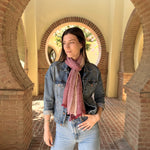 Humble Hilo Cumulus 100% Cotton Scarf Gauzy Stripes