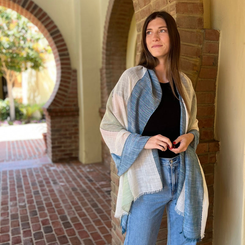 Humble Hilo Loomed Scarf Broad Stripes