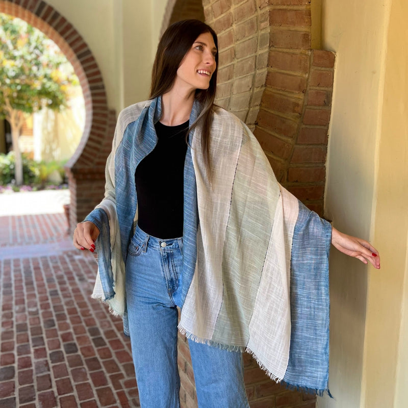 Humble Hilo Loomed Scarf Broad Stripes