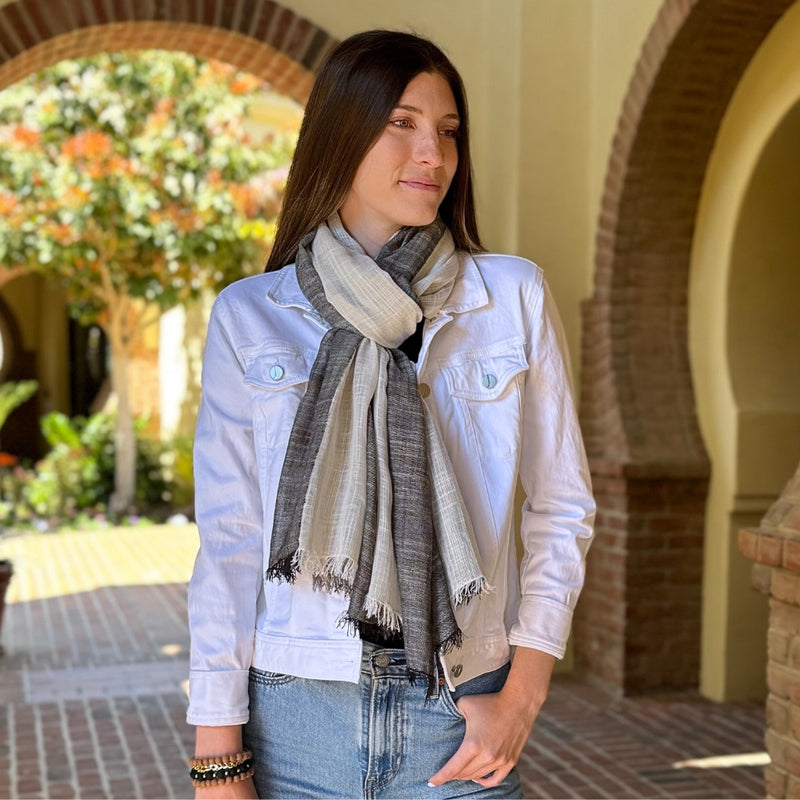 Humble Hilo Loomed Scarf Broad Stripes