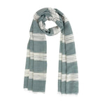Humble Hilo Loomed Cotton Blend Scarf Pinstripes