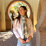 Humble Hilo Loomed Cotton Blend Scarf Pinstripes