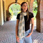 Humble Hilo Loomed Cotton Blend Scarf Pinstripes