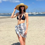 Humble Hilo Loomed Cotton Blend Scarf Pinstripes