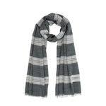 Humble Hilo Loomed Cotton Blend Scarf Pinstripes