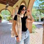 Humble Hilo Loomed Cotton Blend Scarf Pinstripes