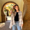 Humble Hilo Loomed Cotton Blend Scarf Pinstripes