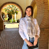 Humble Hilo Loomed Cotton Blend Scarf Pinstripes
