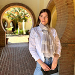 Humble Hilo Loomed Cotton Blend Scarf Pinstripes