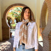 Humble Hilo Loomed Cotton Blend Scarf Pinstripes