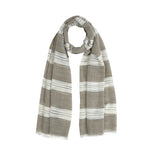 Humble Hilo Loomed Cotton Blend Scarf Pinstripes