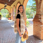 Humble Hilo Loomed Cotton Blend Scarf Pinstripes
