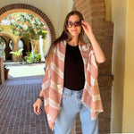 Humble Hilo Loomed Cotton Blend Scarf Pinstripes