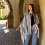 Humble Hilo Loomed Cotton Blend Scarf Woven Stripes