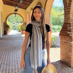 Humble Hilo Loomed Cotton Blend Scarf Woven Stripes